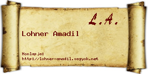 Lohner Amadil névjegykártya